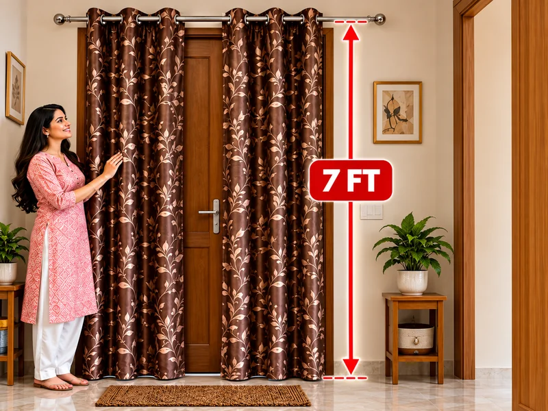 7 Feet Standard Door Curtain Real Life Example