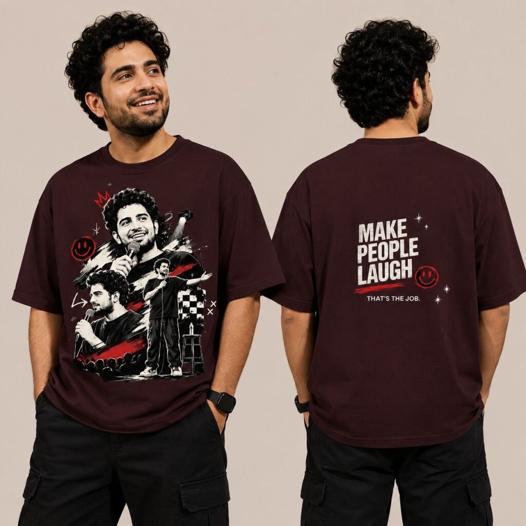 Samay Raina unisex classic crew t-shirt - 100% cotton 240 GSM standup comedy tee in black
